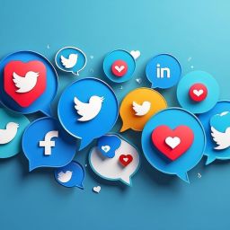 Guide on creating a social media strategy with blue background